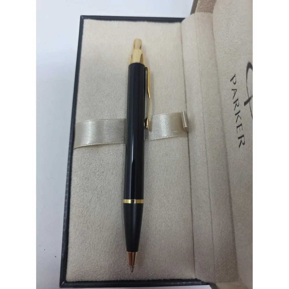Parker Black Lacquer Gold Trim Ballpoint Pen w/ Box – Custom Baehre Real Estate
